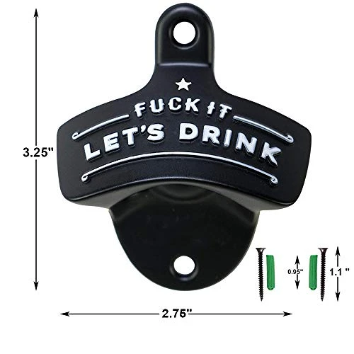 Bottle Opener Wall Mounted, Christmas Funny Wall Mount Bottle Opener For Men Dad Beer Lovers,Novelty Birthday Fathers Day With Mounting Screws Wall Anchors(1 Pack) 2 Bottle Opener Wall Mounted, Christmas Funny Wall Mount Bottle Opener For Men Dad Beer Lovers,Novelty Birthday Fathers Day With Mounting Screws Wall Anchors(1 Pack) - Image 2
