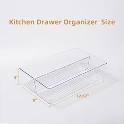 Drawer Organizer,clear Acrylic Drawer Organizer， Suitable For Storing Tableware, Pens, Cosmetics（12.67*8*3inch，2-pack） -Peugeot Shop 41eH2P3w8eL