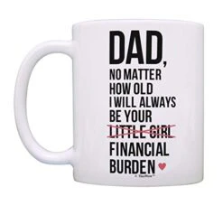 Dad Birthday Gifts Dad I Will Always Be Your Financial Burden Dad Daughter Gifts Funny Mug Cup White