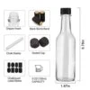 Hot Sauce Bottles With Black Caps,Maredash 16 Pack 5oz Empty Glass Bottles