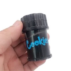 Grinder Herb Spice Grinder Hand-cranked Plastic Grinder With Handle 62mm Grinder Storage Tank 2 In 1（Black Blue）