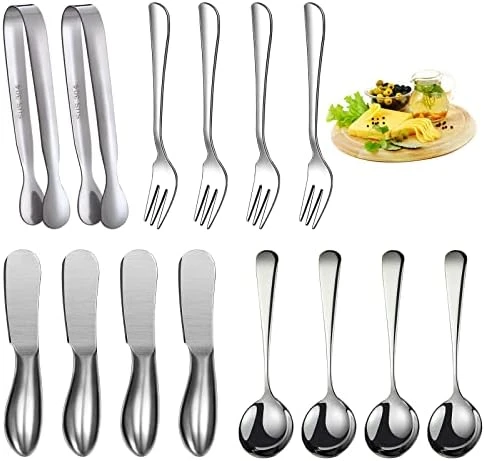 Charcuterie Accessories (14 Pcs), Cheese Spreaders For Charcuterie Board, Mini Serving Spoons, Forks And Mini Serving Tongs - Charcuterie Utensils For Butter, Cheese And Pastry Making 8 Charcuterie Accessories (14 Pcs), Cheese Spreaders For Charcuterie Board, Mini Serving Spoons, Forks And Mini Serving Tongs - Charcuterie Utensils For Butter, Cheese And Pastry Making - Image 8