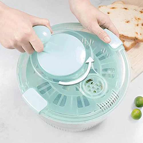 HEIMP Dryer Salad Spinner With Handle, Manual Salad Spinner, With Bowl To Wash, Dry, Lettuce, Vegetables, Fruit Drain Dishwasher Safe Kitchen Slicer 4 HEIMP Dryer Salad Spinner With Handle, Manual Salad Spinner, With Bowl To Wash, Dry, Lettuce, Vegetables, Fruit Drain Dishwasher Safe Kitchen Slicer - Image 4