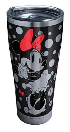 Tervis Disney Minnie Mouse Silver Triple Walled Insulated Tumbler Travel Cup Keeps Drinks Cold & Hot, 30oz, Stainless Steel