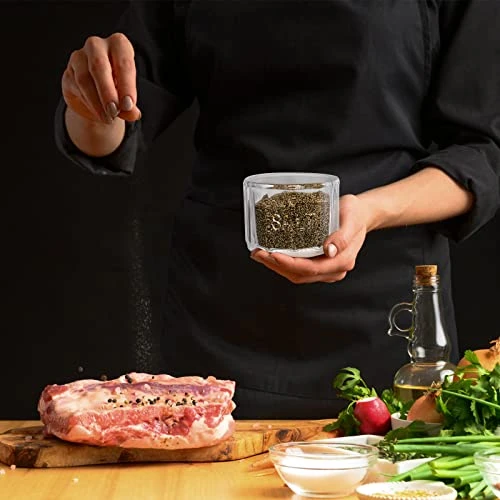 2 Pack Clear Glass Salt Cellar With Lid, Salt Storage Container Salt Box, Retro Style, Kitchen Decor, Wedding Gift, 3.75" D X 3.15" H 6 2 Pack Clear Glass Salt Cellar With Lid, Salt Storage Container Salt Box, Retro Style, Kitchen Decor, Wedding Gift, 3.75" D X 3.15" H - Image 6