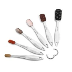 N/A Measuring Spoons Set Of 6 Pieces, Stainless Steel Mental Stackable Tablespoon For Cooking & Baking,Long Handle Design For Spice Jars,Ideal For Dry And Liquid Ingredients
