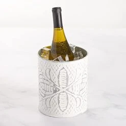 Galvanized Farmhouse Kitchen Utensil Holder For Countertop, Distressed White Cooking Utensil Holder For Kitchen Counter, Large Utensil Crock With Vintage Floral Pattern – Large Size -Peugeot Shop 41einXRYOaS