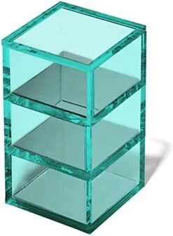 3 Tier Stackable Acrylic Organizer W/Silver Base – Functional & Elegant Desk Organizer For Office Or Home – Helps Keep All Your Little Bits Together - Green With Silver/Round -Peugeot Shop 41ekWbrFycL. AC