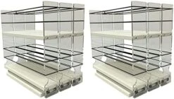 Vertical Spice - 222x2x11 DC - Spice Rack - Cabinet Mounted- 3 Drawers - 30 Capacity - Best In Class - Size: 6.9" Width X 10.75" Height X 10.6" Depth - Made In USA -Peugeot Shop 41em6yqDrL. AC