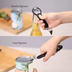 Magnetic Bottle And Can Opener For Refrigerator, Stainless Steel Manual Can Punch Opener For Liquid With Cap Catcher, Stick To Fridge For Easy Storage, Can Tapper Church Key With Magnet -Peugeot Shop 41emUy1nsfL