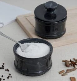 Handmade Marble Black 5” Dual Salt Cellar With Lid – 2” Each Salt And Pepper Bowls Kitchen Container Storage Set – Ideal For Jewelry, Butter Keeper, Sugar & Kitchen Décor 12 Handmade Marble Black 5” Dual Salt Cellar With Lid – 2” Each Salt And Pepper Bowls Kitchen Container Storage Set – Ideal For Jewelry, Butter Keeper, Sugar & Kitchen Décor -Peugeot Shop 41et2EyZkvL