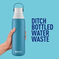 Brita Insulated Filtered Water Bottle With Straw, Reusable, Stainless Steel Metal, Blue Jay, 20 Ounce -Peugeot Shop 41exzcQp5NL