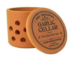- Garlic Keeper - Terracotta - Made In England - 4.25 Inches X 4 Inches