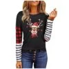 Womens Crewneck Sweatshirt Cute Fashion Christmas Print Long Sleeve Sweatshirts Crew Neck Pullover Top Fall Clothes