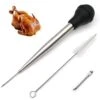Turkey Baster Syringe For Cooking, Baster Syringe For Thanksgiving, Stainless Steel Turkey Baster With Needles And Cleaning Brush