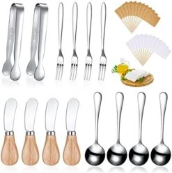 14 Pieces Cheese Butter Spreader Set Charcuterie Accessories Stainless Steel Knives With Wooden Handles Charcuterie Boards Utensils Mini Serving Tongs Spoons And Forks(Yellow) 15 14 Pieces Cheese Butter Spreader Set Charcuterie Accessories Stainless Steel Knives With Wooden Handles Charcuterie Boards Utensils Mini Serving Tongs Spoons And Forks(Yellow) -Peugeot Shop 41f9cLYtIML. AC