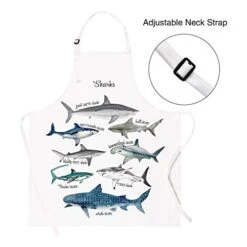 Claswcalor Sharks Apron- Kids Baking Apron-Waterproof Child Apron With Adjustable Neck For Party Cooking Gardening Painting Craft