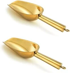 3OZ Mini Scoop Set Of 2, P&P CHEF Stainless Steel Candy Sweet Ice Cube Scoop For Home Bar Buffet Wedding Canisters, Easy Clean & Durable - Gold -Peugeot Shop 41fHim0f15L. AC