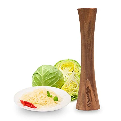 Masontops Pickle Packer - Acacia Wood Vegetable Fermentation Tamper - Cabbage Sauerkraut Pounder - Fermenting Food Tool 1 Masontops Pickle Packer - Acacia Wood Vegetable Fermentation Tamper - Cabbage Sauerkraut Pounder - Fermenting Food Tool