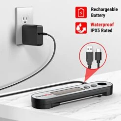 TP610 Digital Meat Thermometer For Cooking, Rechargeable Instant Read Food Thermometer With Rotating LCD Screen, Waterproof Cooking Thermometer With Alarm For Grilling, Smoker, BBQ, Oven -Peugeot Shop 41fP9IaA9oL