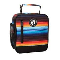 Basic Insulated Lunch Bag For School And Work, Thermal Reusable Office Lunch Box For Kids, Boys, Girls, Men, Women (Summer Sunset Stripes)