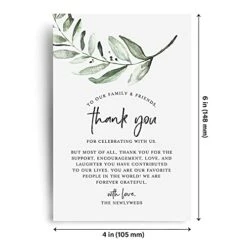 Thank You Place Setting, Rustic Greenery, Table Place Cards For Weddings, Receptions, Rehearsals, Dinner Parties, Events And Celebrations, 4"x6" (50 Cards) 7 Thank You Place Setting, Rustic Greenery, Table Place Cards For Weddings, Receptions, Rehearsals, Dinner Parties, Events And Celebrations, 4"x6" (50 Cards) -Peugeot Shop 41fRODRThuS