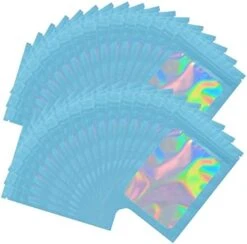 100 Pieces Resealable Smell Proof Bags Foil Pouch Bag Flat Ziplock Bag For Party Favor Food Storage (Holographic Color, 8 X 10 Inch) -Peugeot Shop 41fUBjYEUL. AC 1