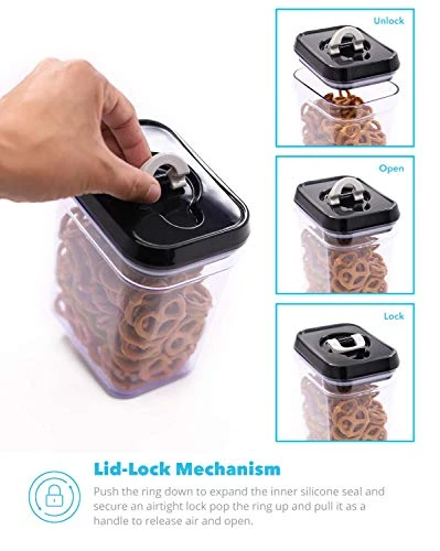 Air-Tight Food Storage Container Set | 5-Piece Set - Durable Plastic - BPA Free - Clear Plastic With Black Lids (2.0 Qt/2.3 Liters) (1.5 Qt./1.7 Liters) (0.9qt/1.0 Liter) (0.35qt/ 0.38 Liter) 4 Air-Tight Food Storage Container Set | 5-Piece Set - Durable Plastic - BPA Free - Clear Plastic With Black Lids (2.0 Qt/2.3 Liters) (1.5 Qt./1.7 Liters) (0.9qt/1.0 Liter) (0.35qt/ 0.38 Liter) - Image 4