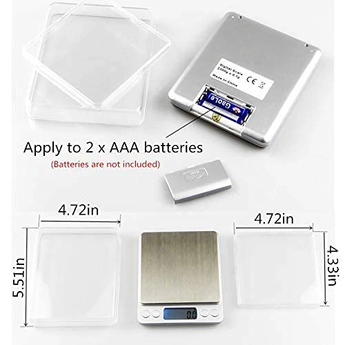 Digital Food Kitchen Scale Gram Capacity 3000g Mini Pocket Jewelry Scale Cooking Scale Accuracy 0.1g (2 Trays Included) 4 Digital Food Kitchen Scale Gram Capacity 3000g Mini Pocket Jewelry Scale Cooking Scale Accuracy 0.1g (2 Trays Included) - Image 4