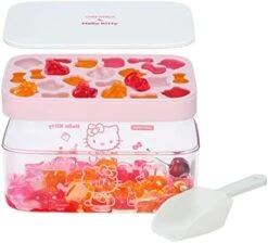 Hello Kitty Ice Cube Tray With Lid Container & Scoop, Easy-Release Silicone & Flexible 24pcs Cute Kitty Ice Cubes For Chingling Cocktail And Milk Tea (Pink) -Peugeot Shop 41fcgv2lK4L. AC