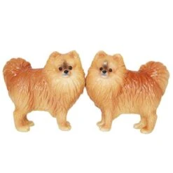 Omeranian Dog Salt And Pepper Shakers Set, Magnetic