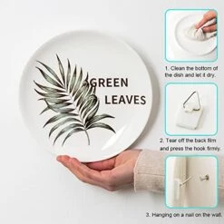 N/A 50Pcs Invisible Adhesive Plate Hanger, Vertical Plate Holders For Wall, Adhesive Plate Hanger Hooks For Plate Pictures Wall Decor (White,Sq) -Peugeot Shop 41fhjsBrsxL