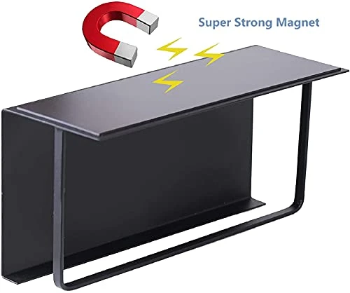 FEULAM Magnetic Spice Rack Organizer, Magnetic Shelf For Refrigerator, Magnetic Spice Rack For Refrigerator With 2 Hooks, Space Saving Magnetic Fridge Spice Rack Black 2 FEULAM Magnetic Spice Rack Organizer, Magnetic Shelf For Refrigerator, Magnetic Spice Rack For Refrigerator With 2 Hooks, Space Saving Magnetic Fridge Spice Rack Black - Image 2