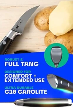 Tourne Peeling Paring Knife - 2.75" - Gladiator Series Elite - Forged German High-Carbon Steel - Sheath Included - NSF Certified -Peugeot Shop 41fkAT9EABL