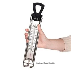 Candy Thermometer Deep Fry/Jam/Sugar/Syrup/Jelly Thermometer With Hanging Hook & Pot Clip Stainless Steel Cooking Thermometer Food Thermometer Quick Reference Temperature Guide,Black -Peugeot Shop 41fqukjYHIL