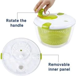 Vegetable And Salad Spinner With Secure Lid Lock & Rotary Handle Salad Spinners With Bowl, Colander & Built-in Draining System (Green) 11 Vegetable And Salad Spinner With Secure Lid Lock & Rotary Handle Salad Spinners With Bowl, Colander & Built-in Draining System (Green) -Peugeot Shop 41ftjQaTGhL