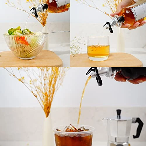 Olive Oil Dispenser Bottle For Kitchen, Glass Coffee Syrup Dispenser, Oil And Vinegar Dispenser Set For Cooking, Mouthwash Container, Oil Funnel And DIY Labels(Silver-2) 5 Olive Oil Dispenser Bottle For Kitchen, Glass Coffee Syrup Dispenser, Oil And Vinegar Dispenser Set For Cooking, Mouthwash Container, Oil Funnel And DIY Labels(Silver-2) - Image 5