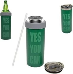 2-in-1 Stainless Steel Can Cooler Insulated For All 24&25 Oz Cans, Beer Can Cooler,seltzer Can Coozie, Can Insulator,and Work As A Iced Coffee Tumbler With Lid And Straw(Seafoam) -Peugeot Shop 41fzTMsjTAL. AC