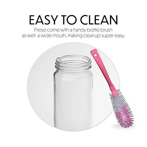 16 OZ Glass Bottles With Caps, 20 Juice Bottles Smoothie Cup Containers Metal Black Lids 4 16 OZ Glass Bottles With Caps, 20 Juice Bottles Smoothie Cup Containers Metal Black Lids - Image 4