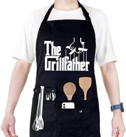 Funny Cooking Chef Apron With Pockets BBQ Kitchen Work Aprons Birthday Dad Creative Gifts -Peugeot Shop 41g29zP3tWS. AC