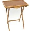 Bamboo Lipped Snack Table, Set Of Two, Bamboo