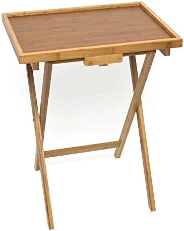 Bamboo Lipped Snack Table, Set Of Two, Bamboo 3 Bamboo Lipped Snack Table, Set Of Two, Bamboo - Image 3