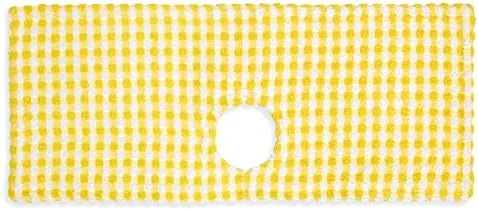 Cackleberry Home Gingham Check Terrycloth Kitchen Sink Faucet Drip Catcher Water Splash Guard Absorbent Countertop Mat, 24 X 6.5 Inches (Lemon Yellow) 9 Cackleberry Home Gingham Check Terrycloth Kitchen Sink Faucet Drip Catcher Water Splash Guard Absorbent Countertop Mat, 24 X 6.5 Inches (Lemon Yellow) - Image 9