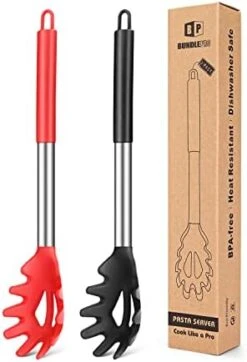 Ack Of 2 Silicone Pasta Fork, Kitchen Heat Resistant Noodle Spoon Server, BPA Free Spaghetti Strainer,Best Cooking Tools (Gray-Blue) -Peugeot Shop 41g8I j9ZbL. AC