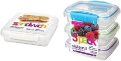 Sistema KLIP IT Accents Collection Sandwich Box Food Storage Container, 15.2 Oz./0.5 L, Color Received May Vary -Peugeot Shop 41g94tadiQL. AC