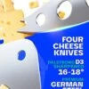 Charcuterie & Cheese Knife Set - 4-Piece - Gladiator Series Elite - Mini Cleaver, Serrated, Round-Tip, Forked Cheese Knives, G10 Garolite Handle, Sheath, NSF Certified