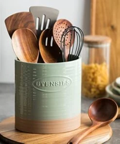 YHOSSEUN Kitchen Utensil Crock For Farmhouse Decor Utensil Holder For Countertop Organizer Extra-Large Utensil Caddy Porcelain, Oval, Green 14 YHOSSEUN Kitchen Utensil Crock For Farmhouse Decor Utensil Holder For Countertop Organizer Extra-Large Utensil Caddy Porcelain, Oval, Green -Peugeot Shop 41gEAADHb2L