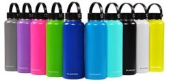 Double-Wall Vacuum Insulated Stainless Steel Water Bottle, 3 Caps Included, Wide Mouth And Standard Mouth, Multiple Colors And Sizes -Peugeot Shop 41gGsQaXPPL