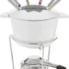 Cuisinart 13-Piece Cast Iron Fondue Set, White, 10"
