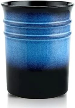Nihow Kitchen Utensil Holder: 7.2 Inch Extra Large Ceramic Utensil Holder For Countertop - Stable Utensil Crock For Kitchen Counter Decor - Elegant Blue & Black (1PC) 12 Nihow Kitchen Utensil Holder: 7.2 Inch Extra Large Ceramic Utensil Holder For Countertop - Stable Utensil Crock For Kitchen Counter Decor - Elegant Blue & Black (1PC) -Peugeot Shop 41gKaATo4BL. AC